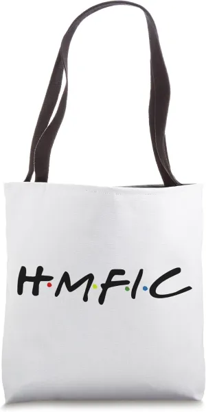 HMFIC with Colorful Dots Between Each Letter Boss in Charge Tote Bag