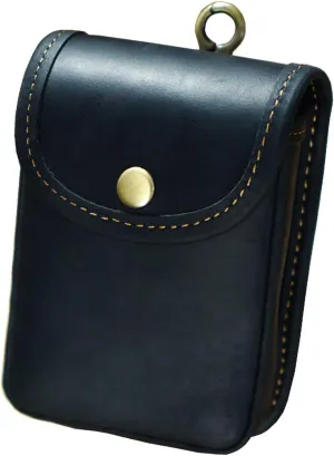 Holster Pouch, Leather Double Deck Playing Card Case Fits Poker and Bridge Size Cards, Durable Leather EDC Waist Bag for Coins, Car Keys, Headphones