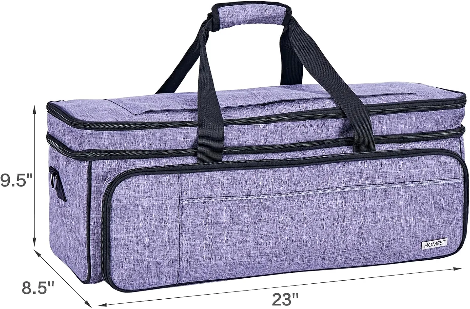HOMEST Double Layer Carrying Case with Mat Pocket for Cricut Maker 3, Explore 3, Multi Front Pockets for Accessories and Supplies, Purple