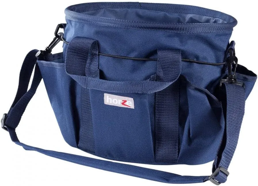 HORZE Grooming Tote Bag for Horses, Dogs with Shoulder Strap and 6 Pockets for Supplies | 12" x 8" x 9"