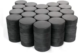 Howies Ice Hockey Pucks Bulk – Official 6oz Black Game Puck for Practice, Training, Pond Hockey & Competitive Play – Multi-Use Durable Professional Grade Rubber – Ideal for Teams & Players