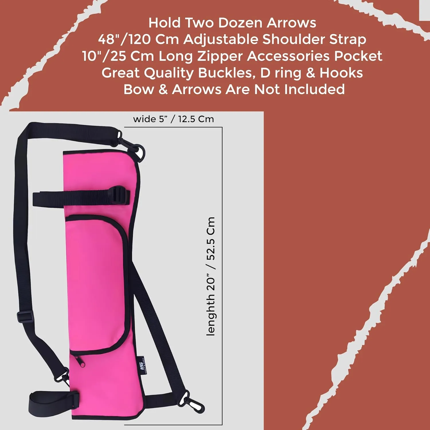 Hunt & Seek Archery Back/Side Fabric Quiver with Accessory Pocket Shoulder Hanged Quiver for Compound Bow