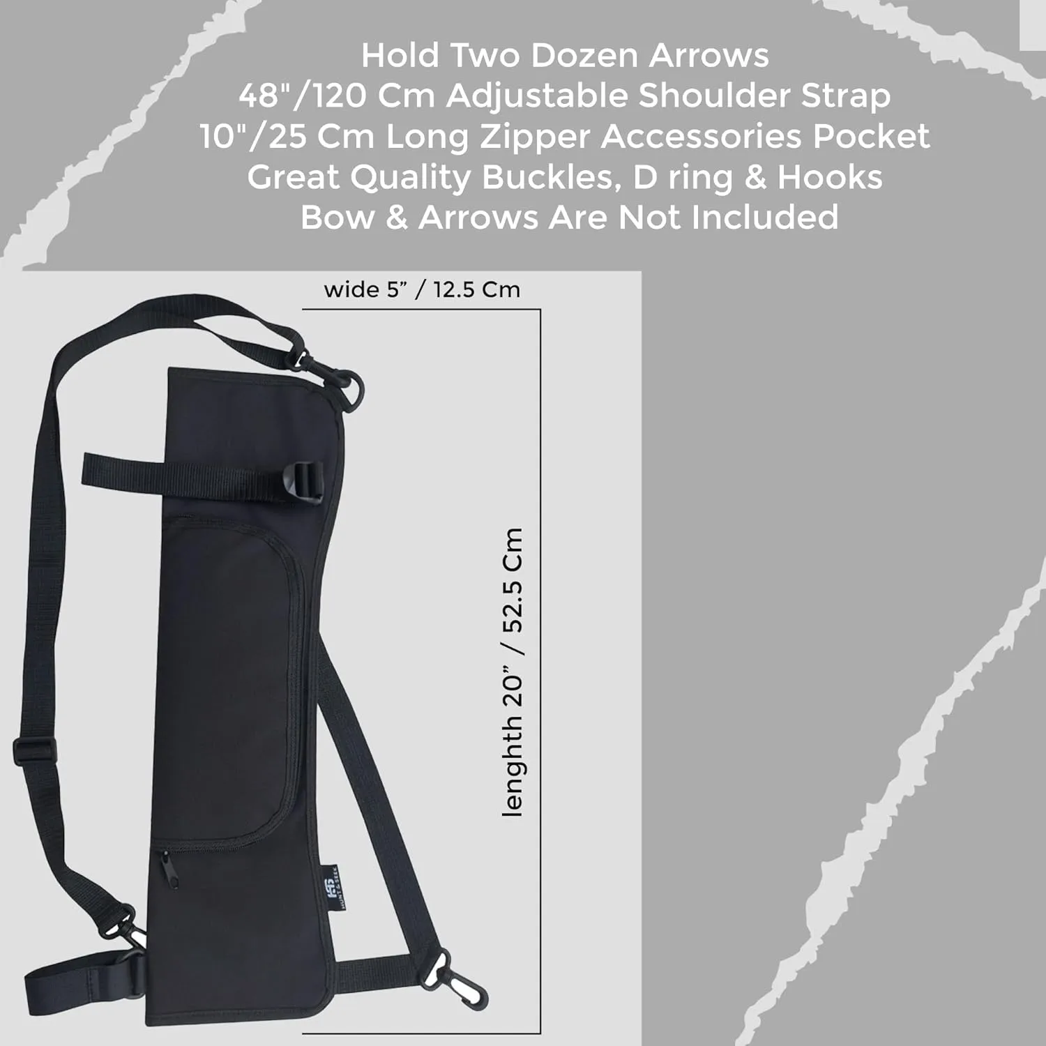 Hunt & Seek Archery Back/Side Fabric Quiver with Accessory Pocket Shoulder Hanged Quiver for Compound Bow