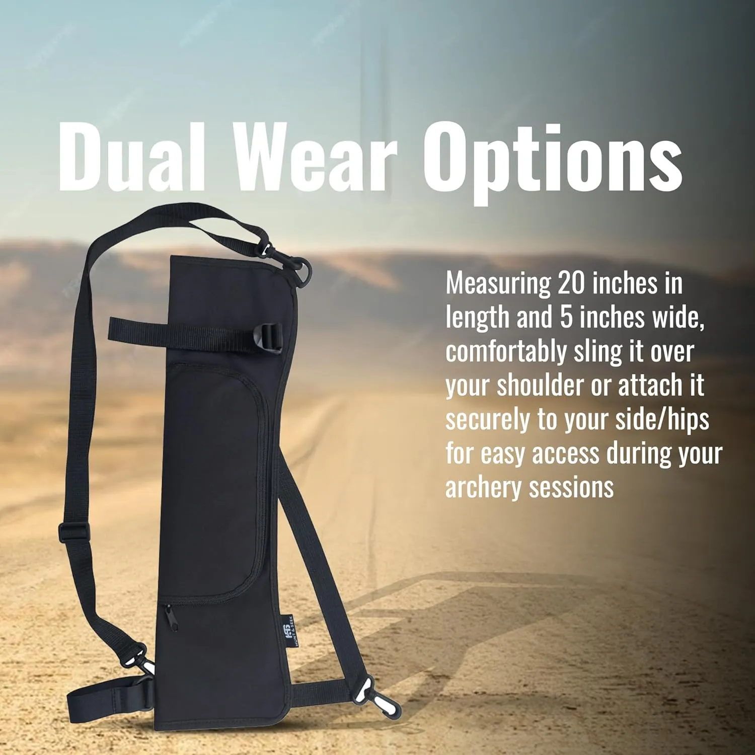 Hunt & Seek Archery Back/Side Fabric Quiver with Accessory Pocket Shoulder Hanged Quiver for Compound Bow