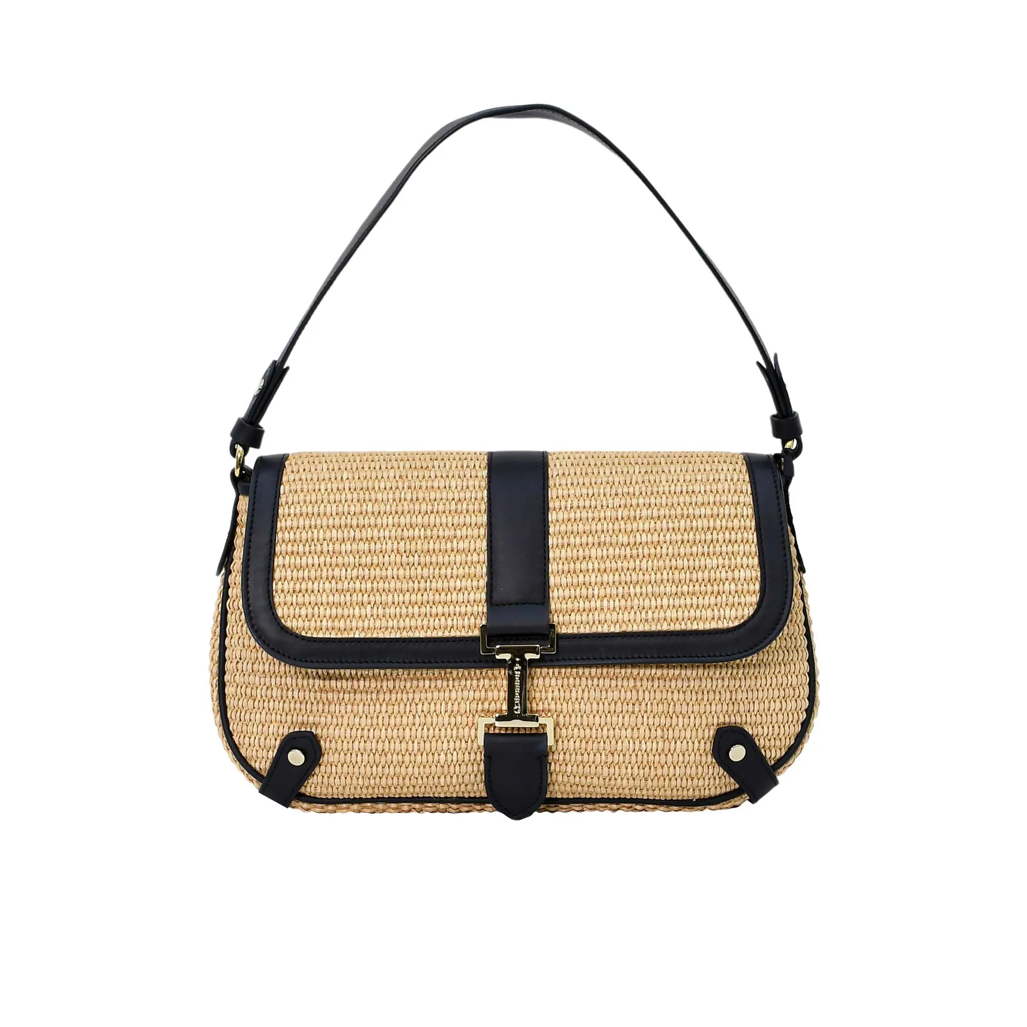 Iceberg Ladies Black Woven Shoulder Bag