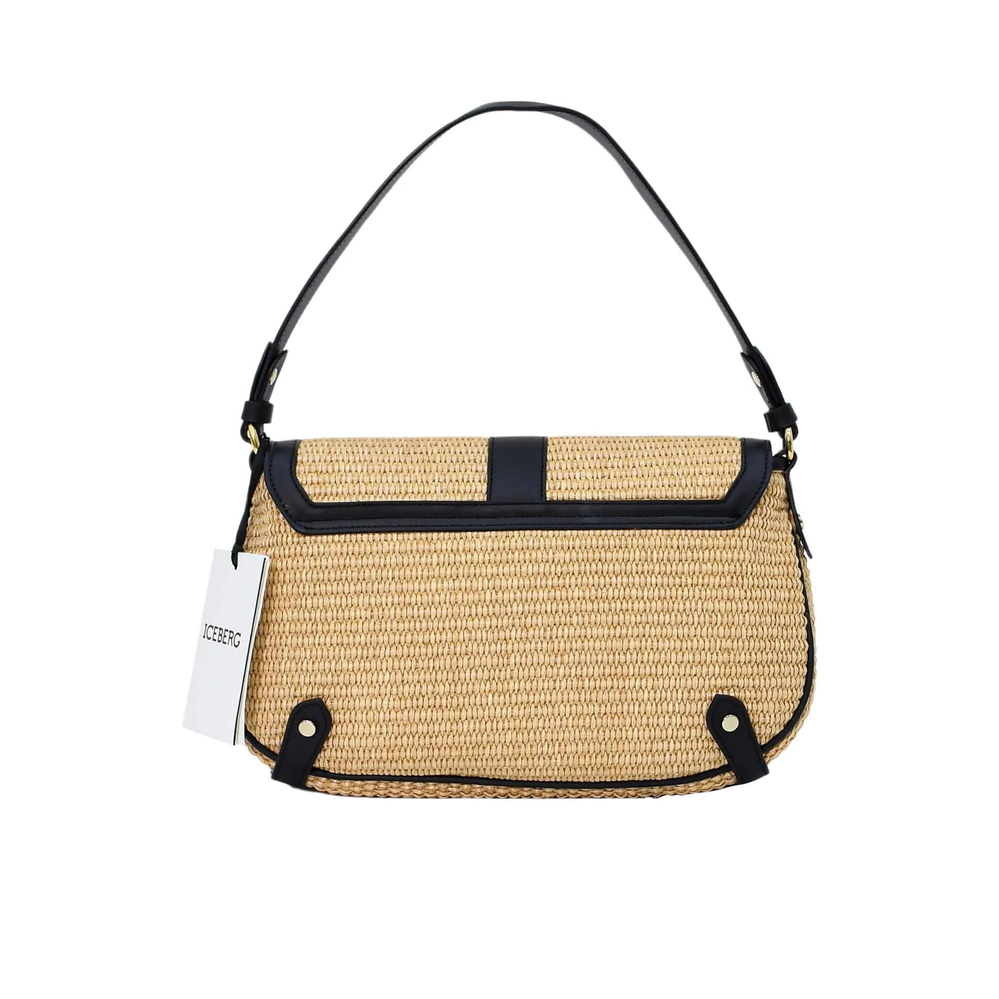 Iceberg Ladies Black Woven Shoulder Bag