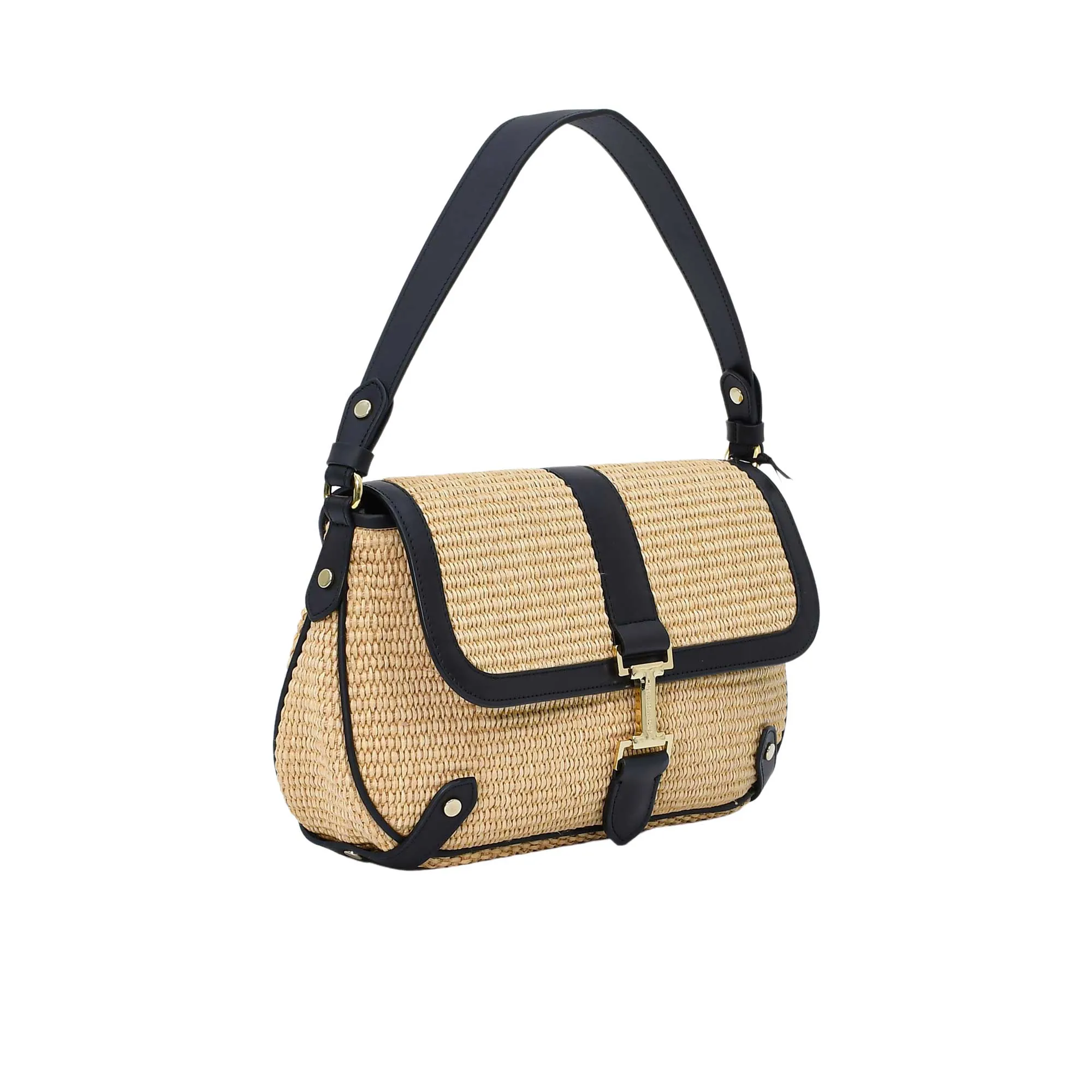 Iceberg Ladies Black Woven Shoulder Bag