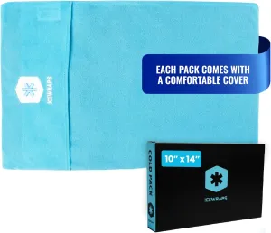 ICEWRAPS 10”x14” Reusable Ice Pack with Soft Fabric Cover - Multipurpose Flexible Cold Therapy Clay Ice Packs for Knee and Back Swelling, Injury, and Chronic Pain Relief