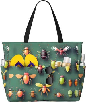 Insect Atlas It is a large-capacity beach travel bag made of 100% polyester and has 7 pockets that can hold a lot of items.