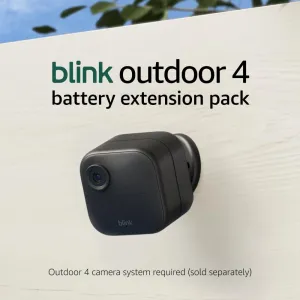 Introducing Blink Outdoor 4 Battery Extension Pack — Accessory for Outdoor 4 smart security camera, 4-year battery life, set up in minutes, batteries included