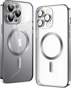 iPhone 11 Pro Silver Electro MagSafe Case With Camera Glass Protection
