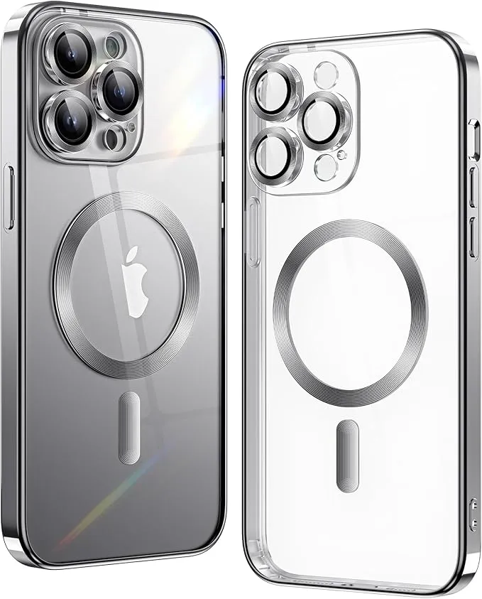iPhone 11 Pro Silver Electro MagSafe Case With Camera Glass Protection