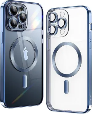 iPhone 12 Pro Blue Electro MagSafe Case With Camera Glass Protection