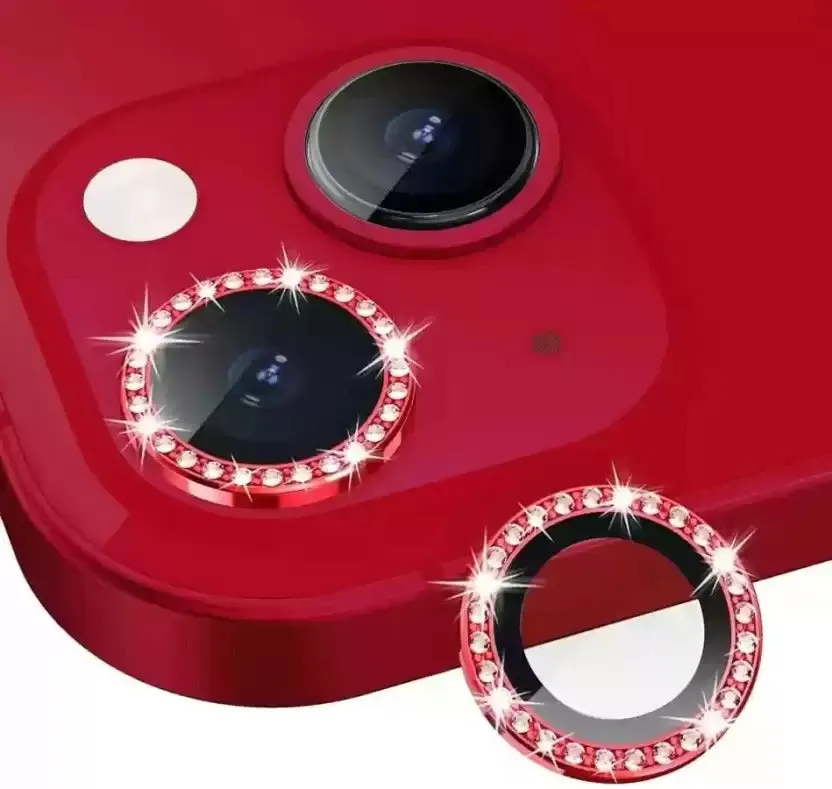 iPhone 14 Series Diamond Camera Lens Protector for Apple  | HD Clear Real Glass Protection   Metal Alloy Full Fit Lens Ring Cover