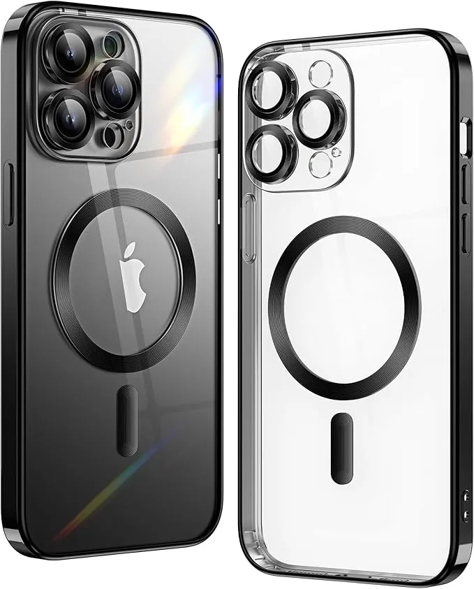 iPhone 15 Pro Black Electro MagSafe Case With Camera Glass Protection