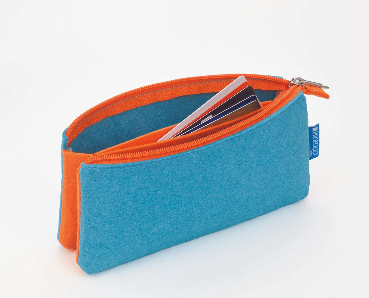 Itoya Profolio Midtown Pouch in Ocean/Orange- 4x7 inches