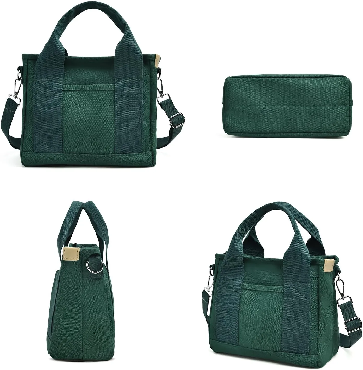 IwIeIaIrI Canvas Tote Bag for Women with Multi Pockets,Trendy Shoulder Handbag with Compartments for shopping,Work,Beach