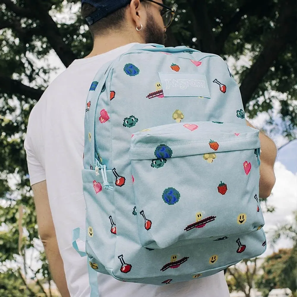JanSport Superbreak Backpack - Durable, Lightweight Premium Backpack, Pixel Party
