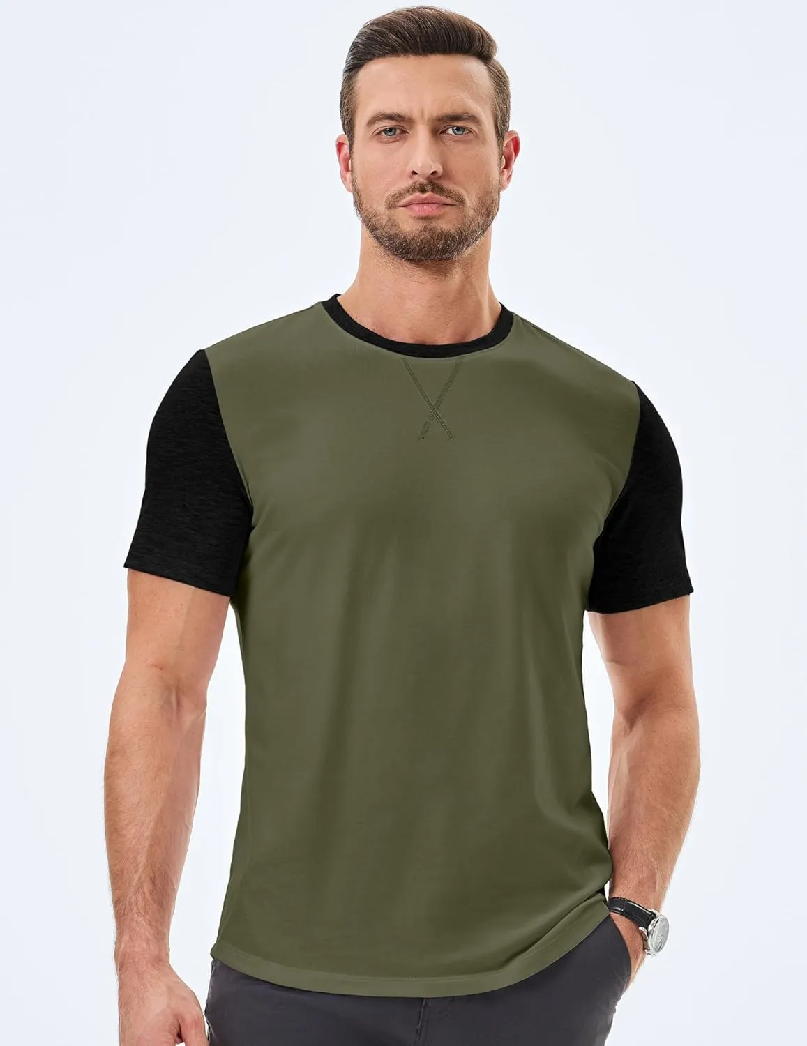 JMIERR Mens 3 Pack Cotton Hipster Hip Hop Longline Crewneck T-Shirt