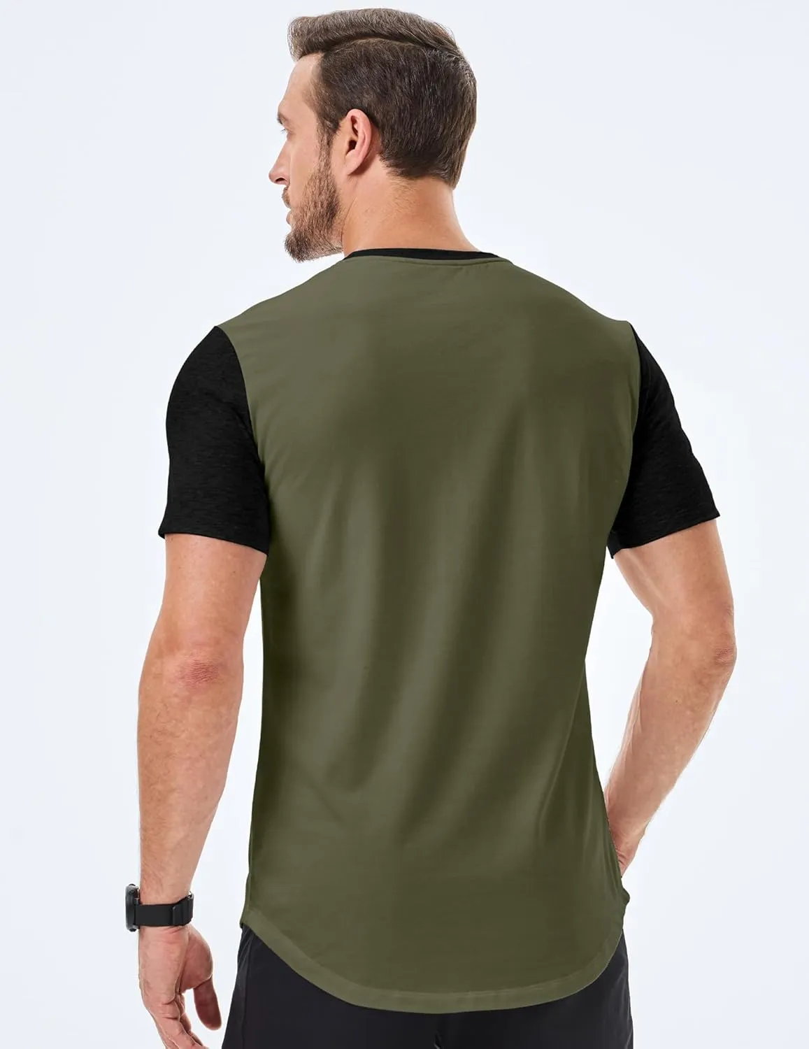 JMIERR Mens 3 Pack Cotton Hipster Hip Hop Longline Crewneck T-Shirt