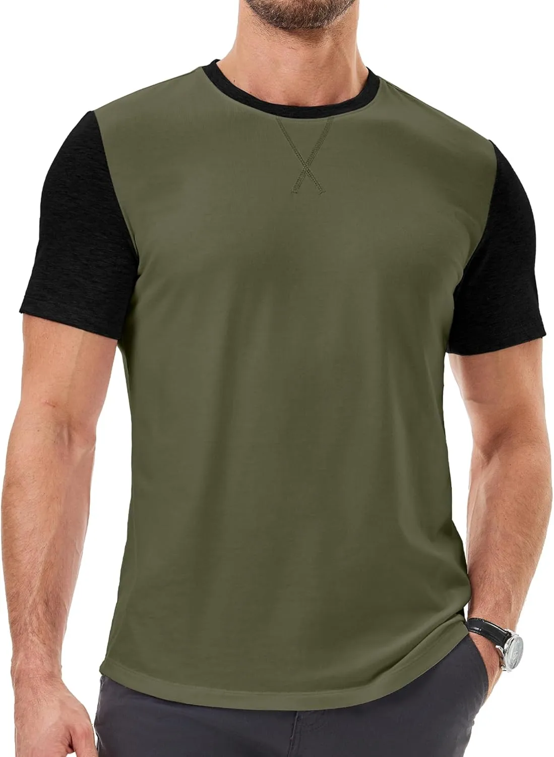 JMIERR Mens 3 Pack Cotton Hipster Hip Hop Longline Crewneck T-Shirt
