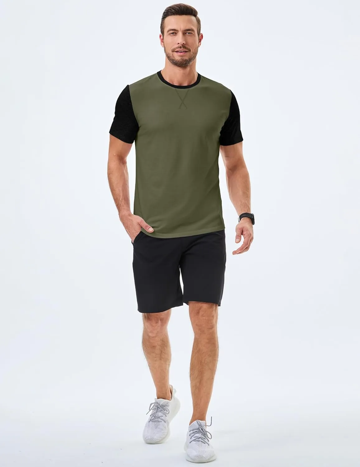 JMIERR Mens 3 Pack Cotton Hipster Hip Hop Longline Crewneck T-Shirt