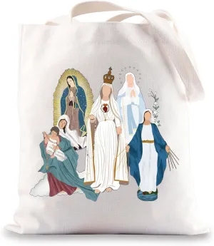 JNIAP Blessed Virgin Mary Tote Bag Our Lady of Guadalupe Gifts Catholic Gifts Our Lady of Fatima Shoulder Bag Catholic Gift