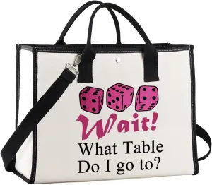 JNIAP Dice Game Makeup Bag Game Night Gifts Dice Gamer Zipper Pouch Game Queen Gifts (wait table tote)