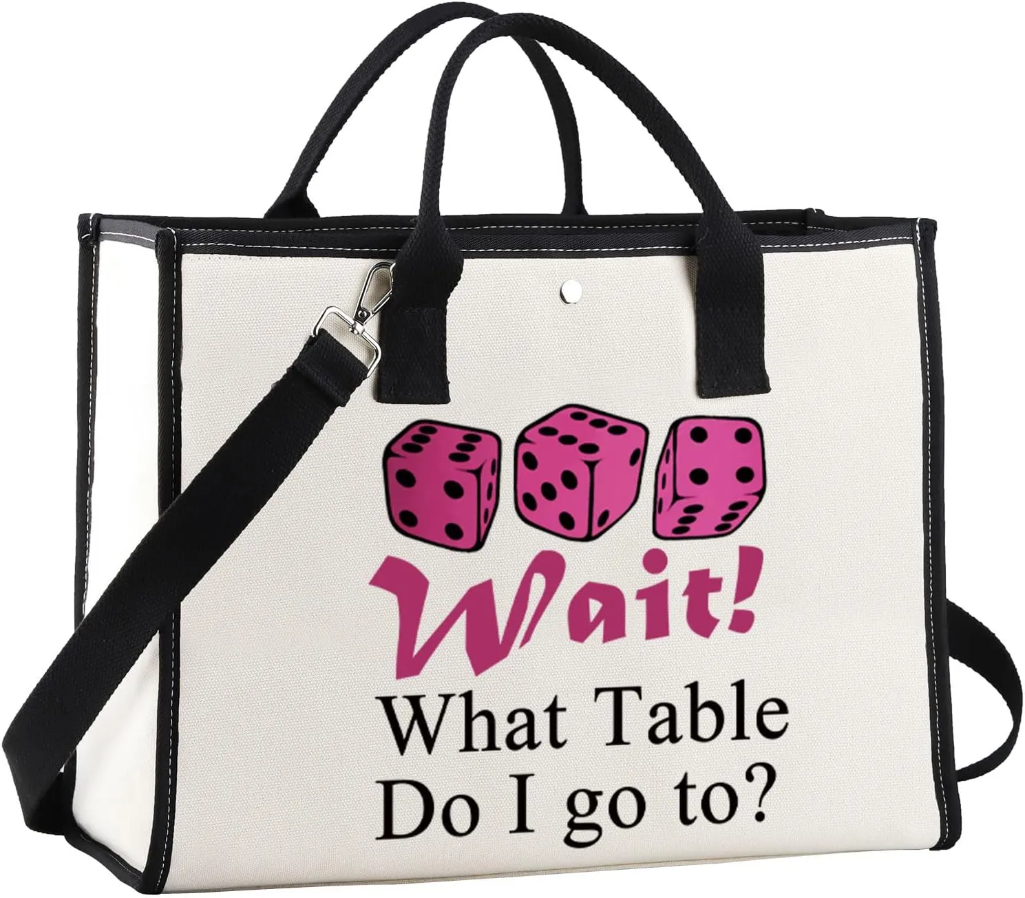 JNIAP Dice Game Makeup Bag Game Night Gifts Dice Gamer Zipper Pouch Game Queen Gifts (wait table tote)