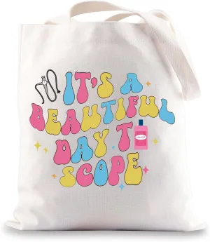 JNIAP Endo Nurse Tote Bag Endoscopy Tech Gift GI Doctor Gift It's Beautiful Day To Scope Shoulder Bag GI Nurse Gift