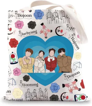 JNIAP K-Pop Group Tote Bag K Pop Lover Gifts Music Group Members Grocery Bag Kpop World Tour Gift