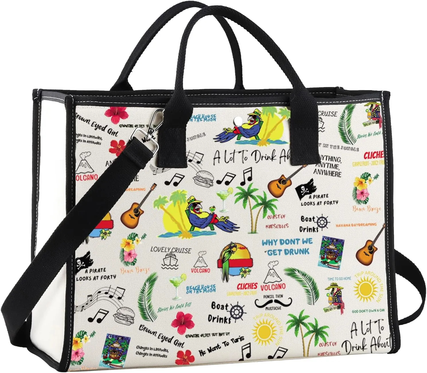 JNIAP Music Lyrics Makeup Bag Singer Album Inspired Gifts Singer Fans Gift Song Lyrics Zipper Pouch Singer Merchandise (want paris tote)