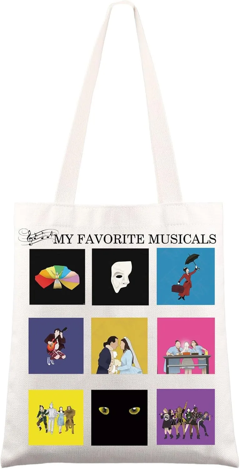 JNIAP Musical Tote Bag Musical Fans Gifts Theater Shoulder Bag Musical Merchandise