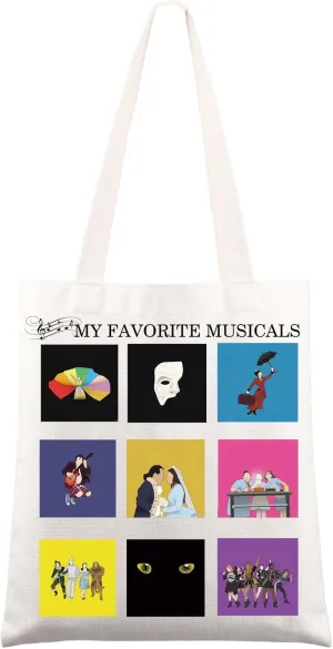 JNIAP Musical Tote Bag Musical Fans Gifts Theater Shoulder Bag Musical Merchandise