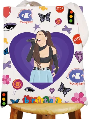 JNIAP Singer Inspired Tote Bag Album Fans Gifts - Coquette Purple Bow Shoulder Bag Merchandise