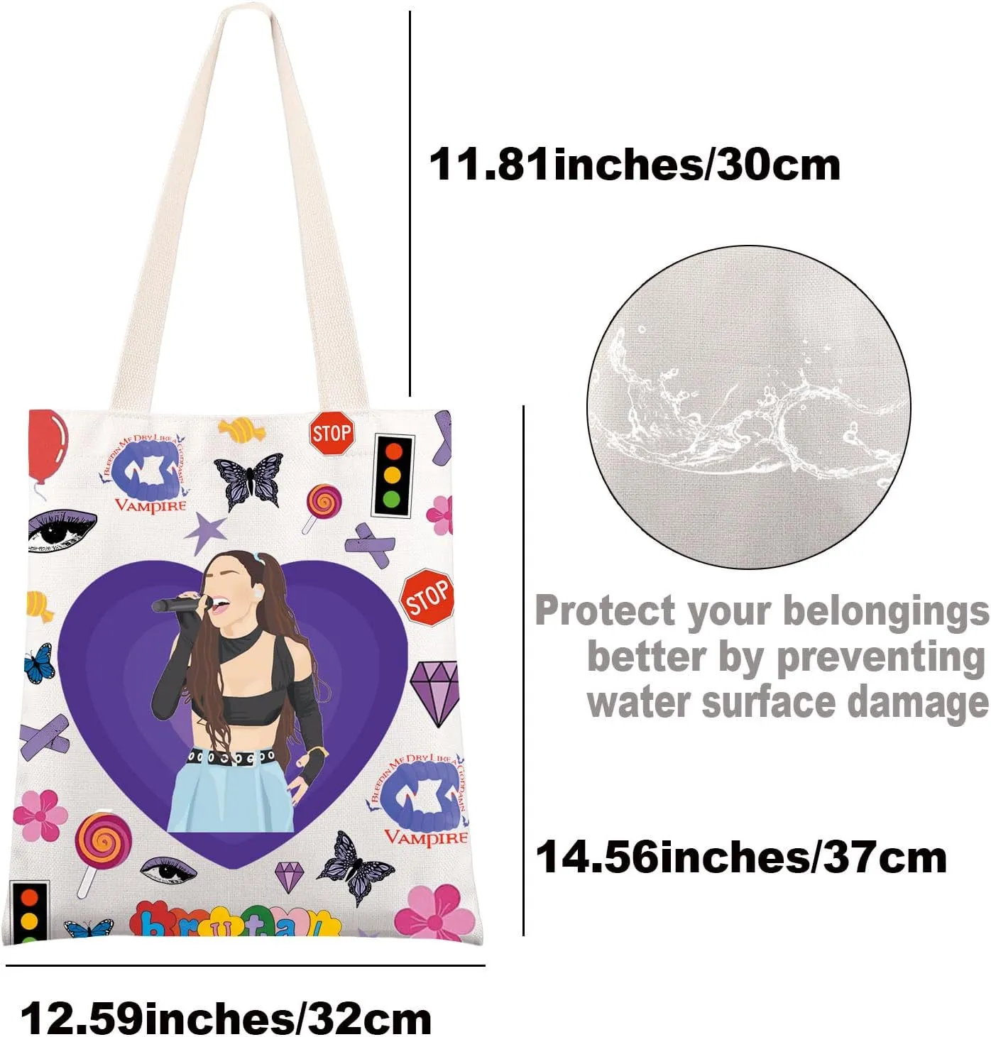 JNIAP Singer Inspired Tote Bag Album Fans Gifts - Coquette Purple Bow Shoulder Bag Merchandise