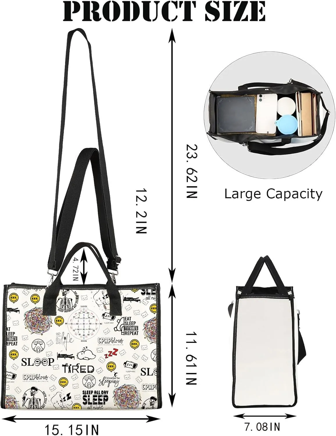 JNIAP Sleep Tech Tote Bag - Technologist Gifts, Medicine Squad Gifts, RPSGT Tech Tote Bag