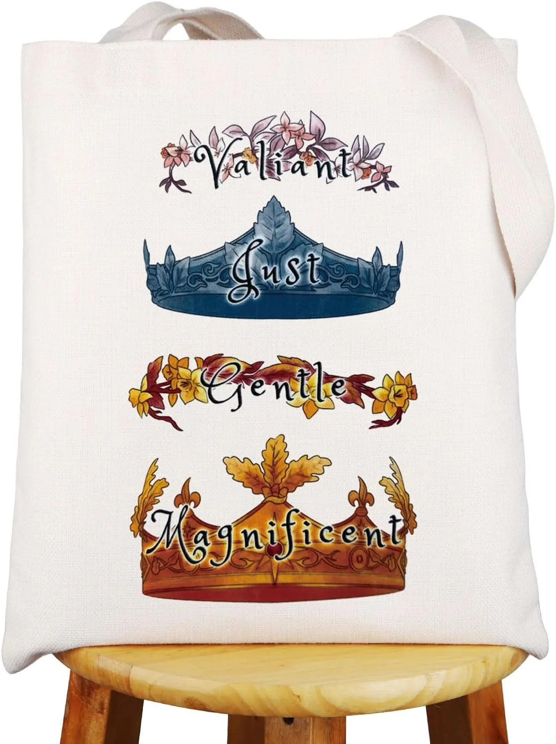 JNIAP The Kings And Queens Of Crowns Tote Bag Fantasy Book Gifts Valiant Just Gentlec Magnificent Tote Bag