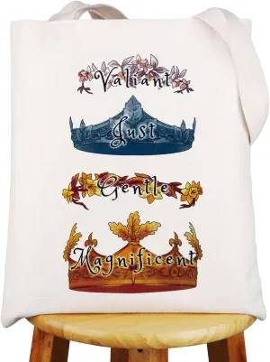 JNIAP The Kings And Queens Of Crowns Tote Bag Fantasy Book Gifts Valiant Just Gentlec Magnificent Tote Bag