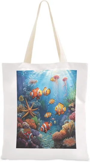 JSTEL Canvas Tote Bag for Women with Pocket,Canvas Tote Purse Shopping Bag