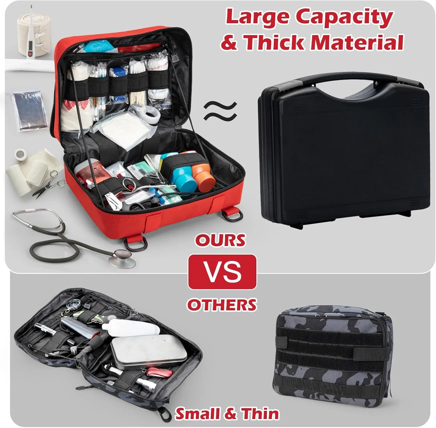 Jueachy Tactical Molle Pouch Large Admin Bag Utility Tool Pouches Molle Attachment EDC Pouches Expandable Molle Accessories Organizer Medical Pocket U.S.A Patch Included