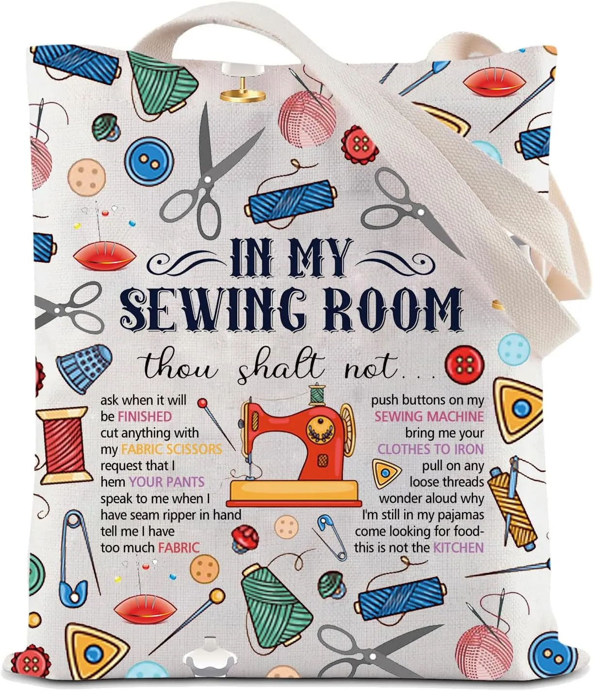 JYTAPP In My Sewing Room Tote Bag Sewer Gifts Sewing Machine Sewing Bags Sewing Room Rules Shoulder Bag Sewing Lover Gifts