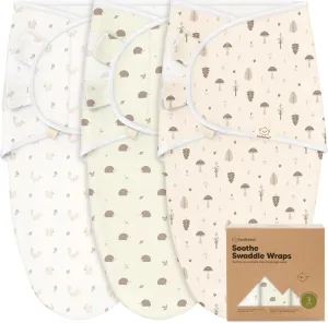 KeaBabies 3-Pack Organic Baby Swaddle Sleep Sacks - Swaddles for Newborns, Infant 0-3 Months, Baby Girls, Boys, Soft & Snug Newborn Sleep Sack, Nursery Swaddling Blankets (Nibbles/Bruce)