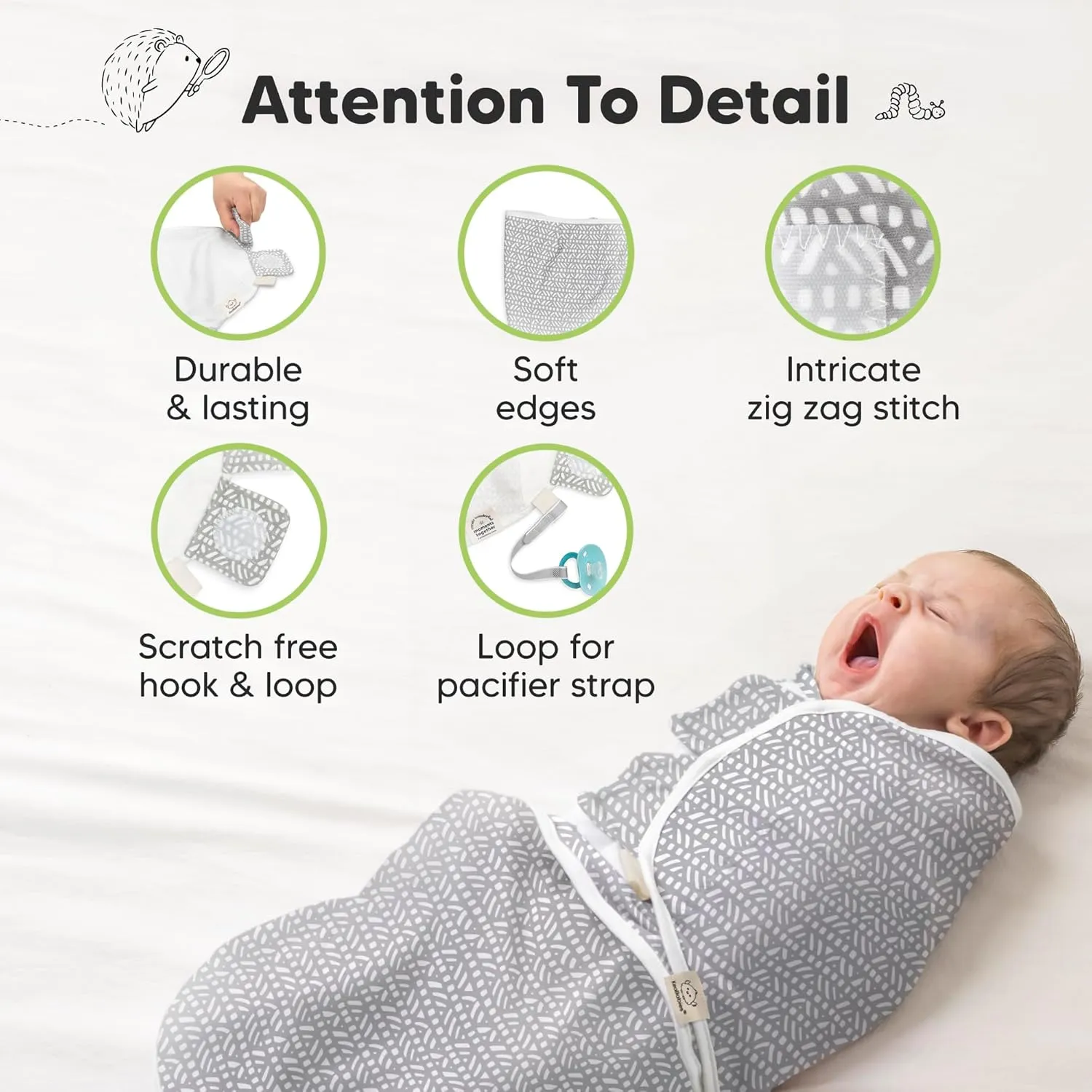 KeaBabies 3-Pack Organic Baby Swaddle Sleep Sacks - Swaddles for Newborns, Infant 0-3 Months, Baby Girls, Boys, Soft & Snug Newborn Sleep Sack, Nursery Swaddling Blankets (Nordic)