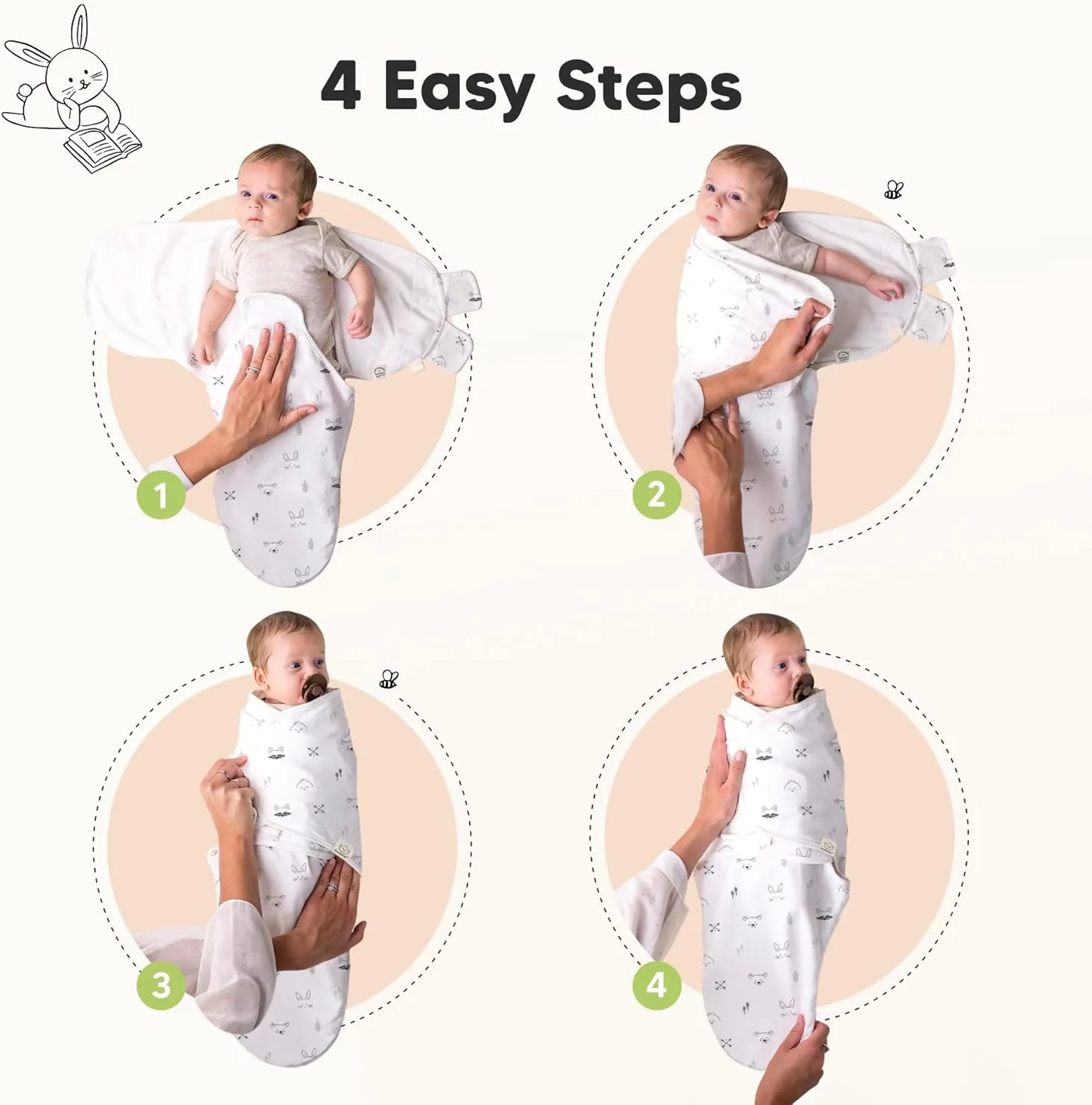 KeaBabies 3-Pack Organic Baby Swaddle Sleep Sacks - Swaddles for Newborns, Infant 0-3 Months, Baby Girls, Boys, Soft & Snug Newborn Sleep Sack, Nursery Swaddling Blankets (Nordic)