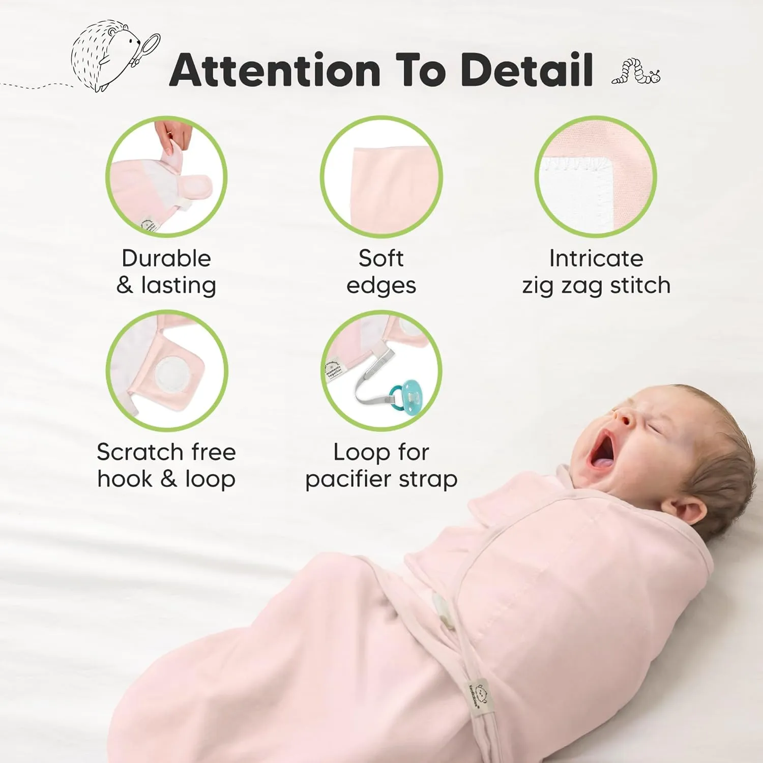 KeaBabies 3-Pack Organic Baby Swaddle Sleep Sacks - Swaddles for Newborns, Infant 3-6 Months, Baby Girls, Boys, Soft & Snug Newborn Sleep Sack, Nursery Swaddling Blankets (ABC Land Rose, L)