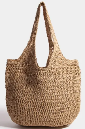 Kensley Large Straw Tote Bag in Tan