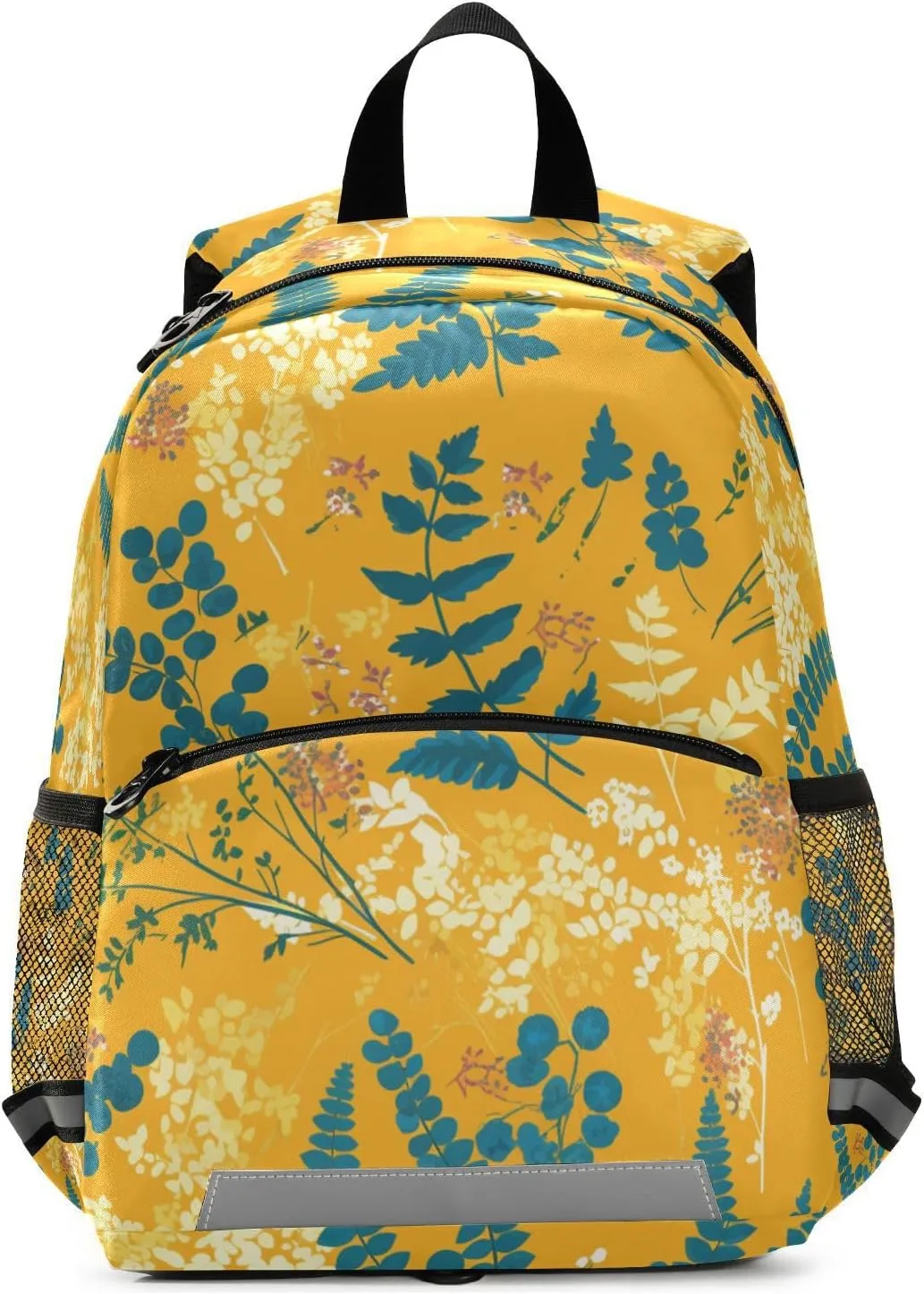 Kids Backpack, Ferns Vintage Botanical Saffron, Multifunctional Bookbag Cute Travel