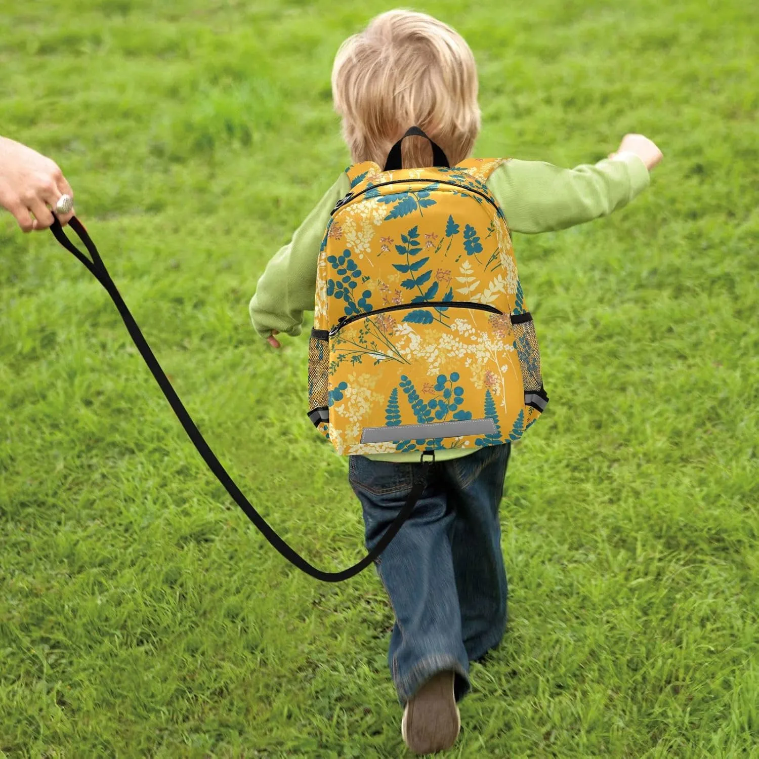 Kids Backpack, Ferns Vintage Botanical Saffron, Multifunctional Bookbag Cute Travel