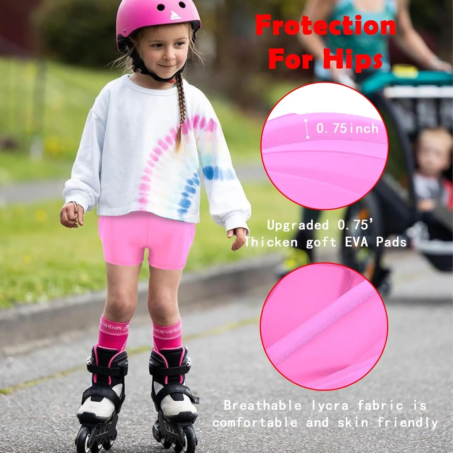 Kids Butt & Hip Padded Shorts for Skating,Youth Hip Protection Pads Figure Skating Shorts Crash Butt Pads for Tailbone & Butt